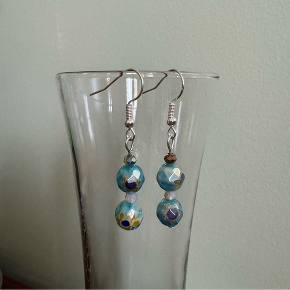 Jewelry - Millefiore glass beads dangling earrings